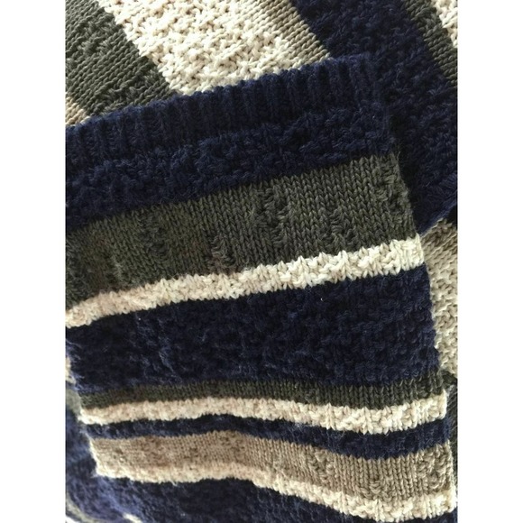 Reba Rose Striped Cardigan Sz L Cotton Like Acrylic Knit Boho Sweater Vtg USA - Picture 8 of 8